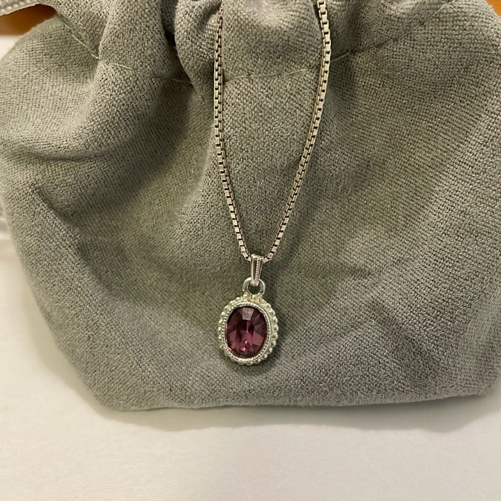 Dainty silver tone pendant and necklace
